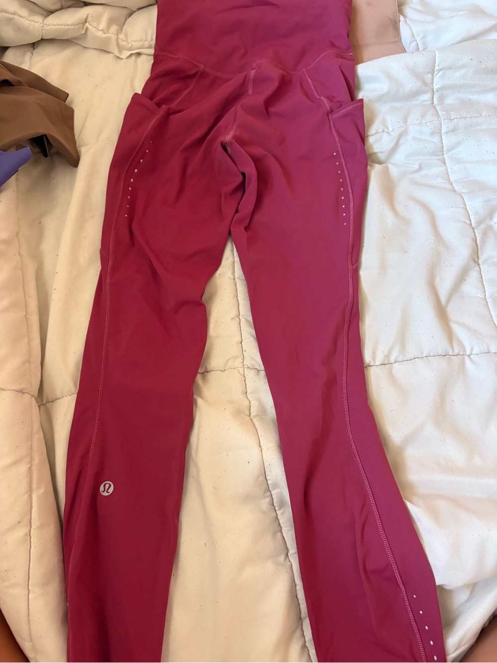 magenta/red Lululemon leggings